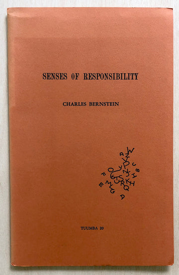 SENSES OF RESPONSIBILITY (TUUMBA #20) by Charles Bernstein (SIGNED)