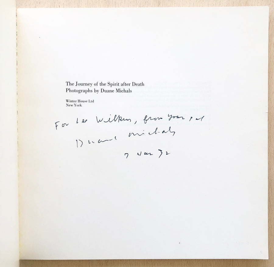 THE JOURNEY OF THE SPIRIT AFTER DEATH by Duane Michals (Inscribed association copy)