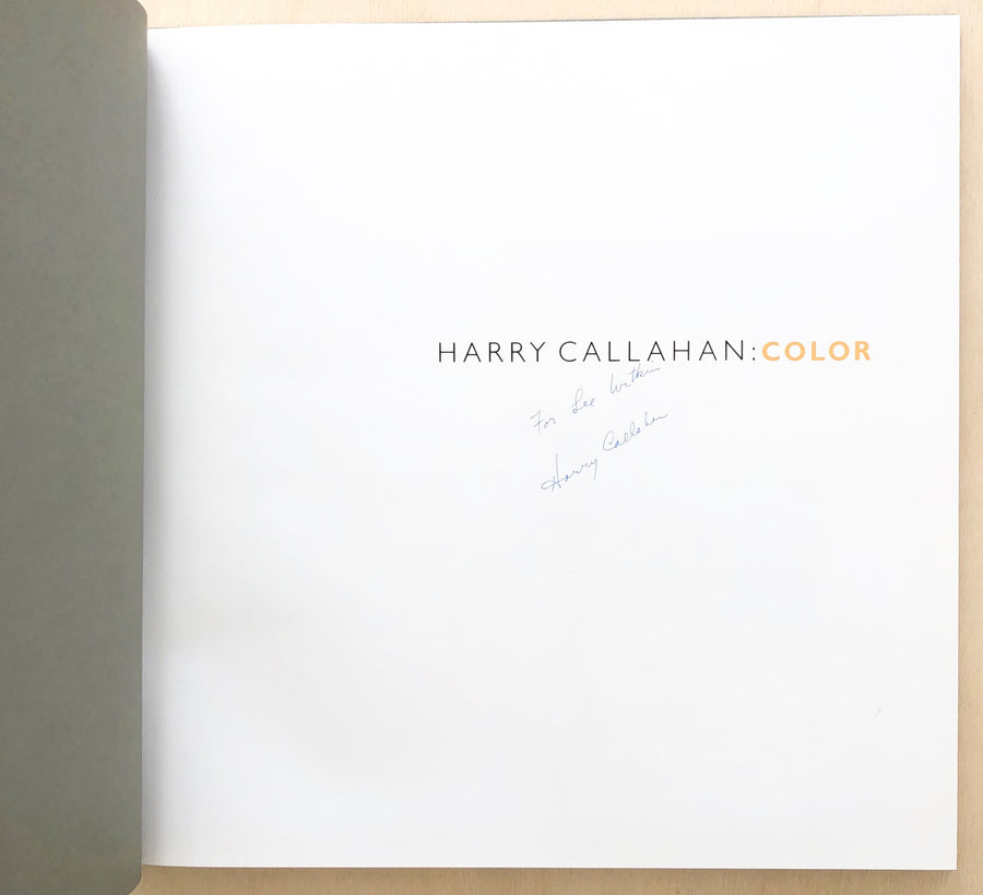 HARRY CALLAHAN: COLOR 1941-1980 (Inscribed association copy)