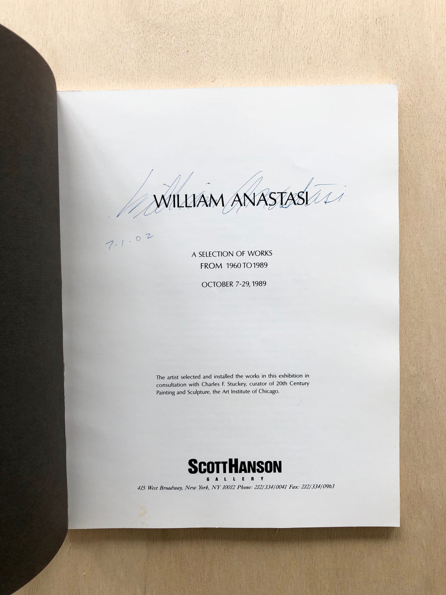 WILLIAM ANASTASI: A SELECTION OF WORKS FROM 1960-1989 (SIGNED)