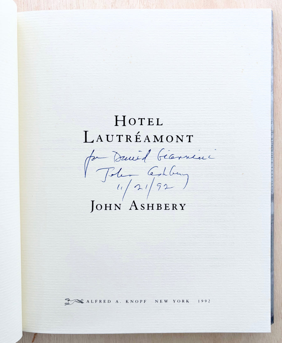 HOTEL LAUTREAMONT by JoHn Ashbery (SIGNED)