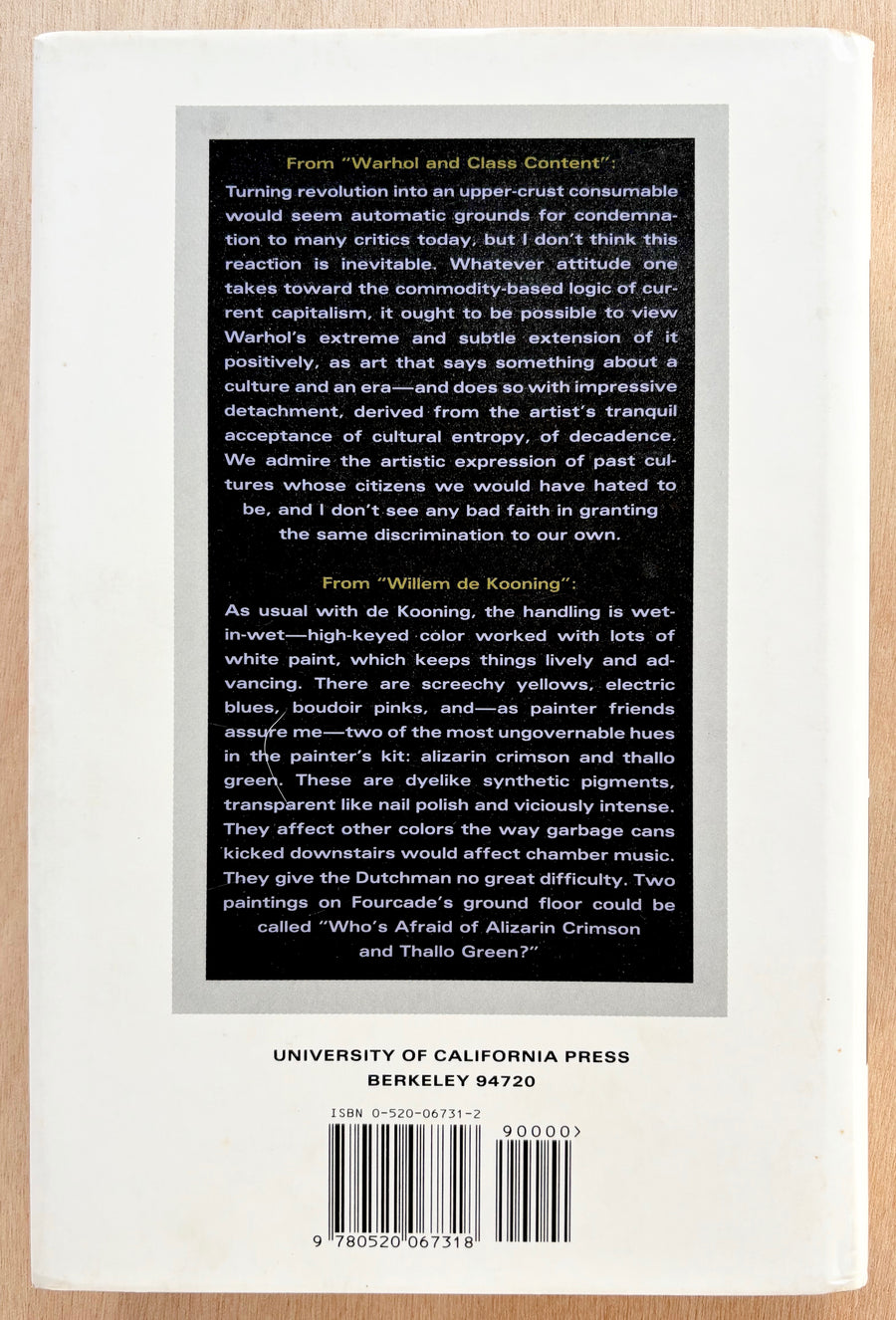 HYDROGEN JUKEBOX: SELECTED WRITINGS OF PETER SCHJELDAHL 1978-1990, edited by MaLin Wilson with an introduction by Robert Storr