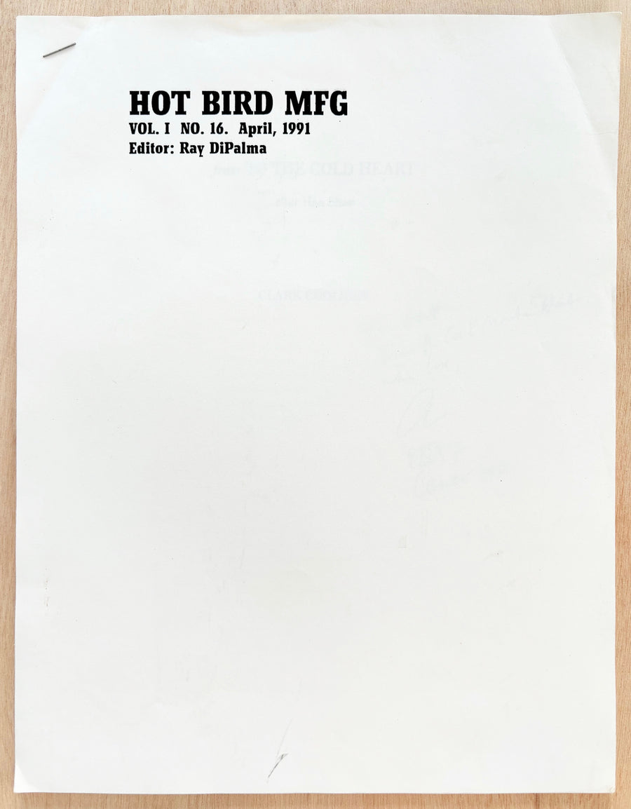 HOT BIRD MAG VOL. 1 NO. 16, edited by Ray DiPalma and featuring poetry by Clark Coolidge (Inscribed Association copy)