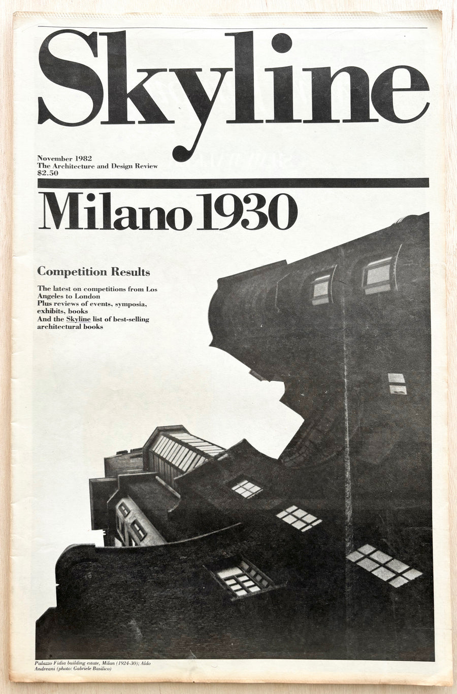 SKYLINE: THE ARCHITECTURE AND DESIGN REVIEW, NOVEMBER 1982, edited by Suzanne Stephens, designed by Massimo Vignelli and Michael Bierut