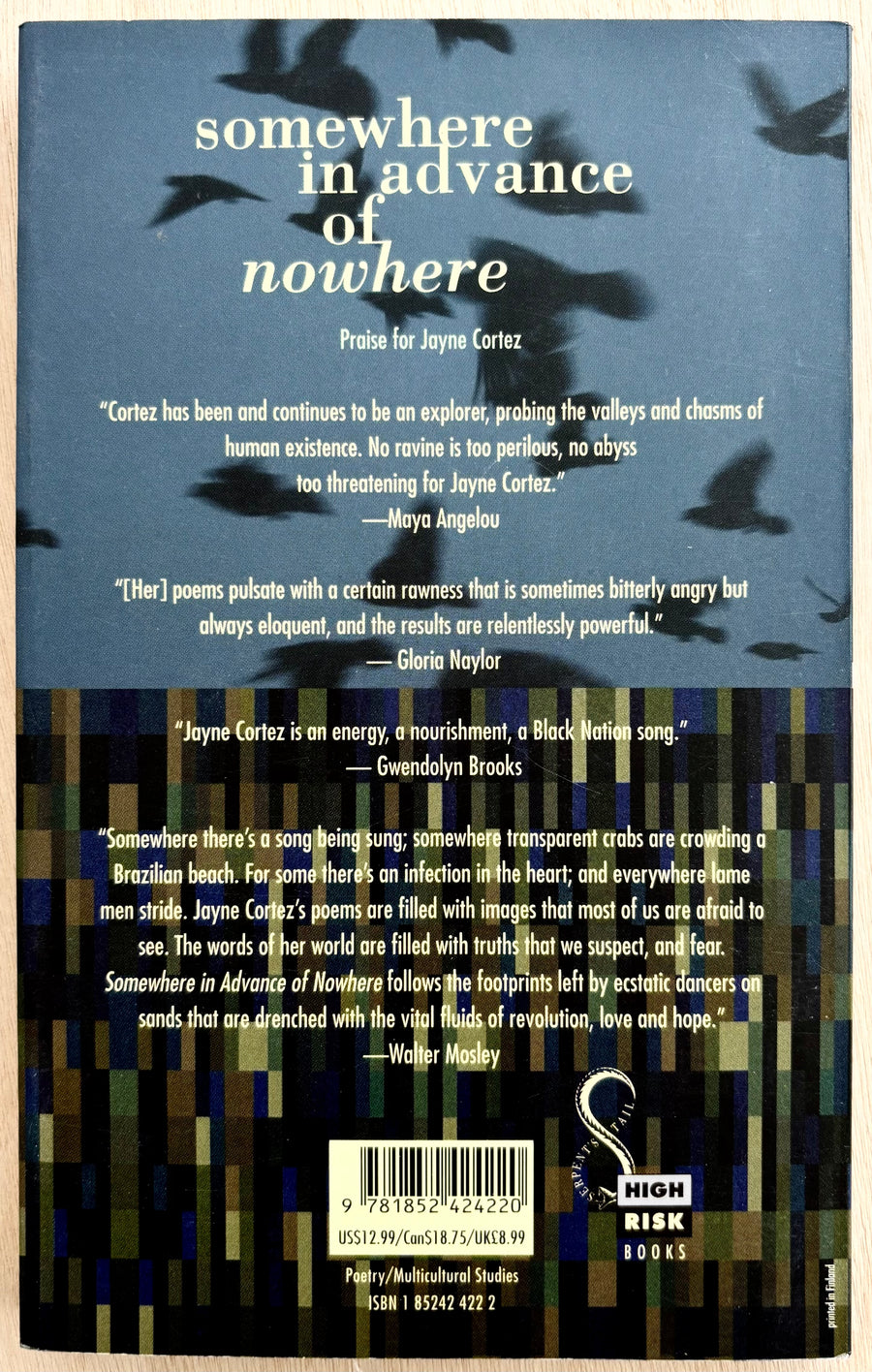 SOMEWHERE IN ADVANCE OF NOWHERE, by Jayne Cortez