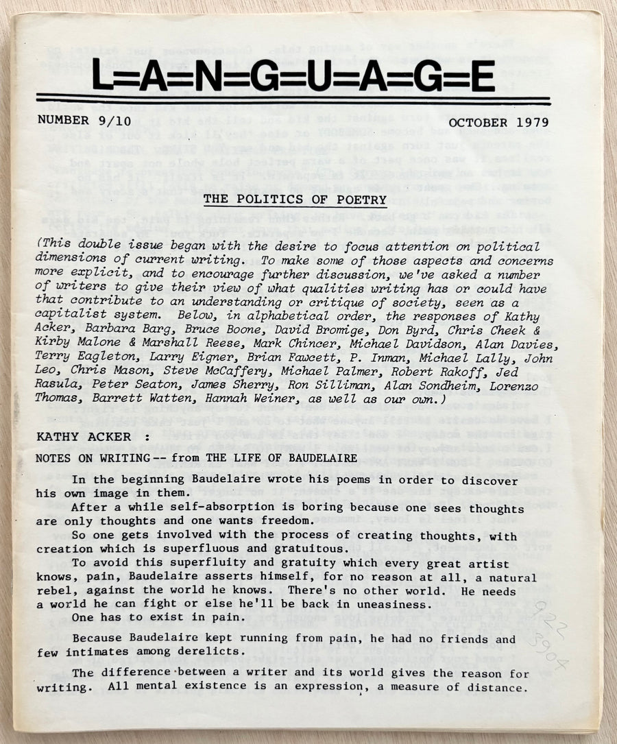 L=A=N=G=U=A=G=E, Number 9/10, October 1979