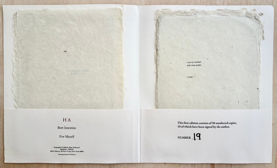 HA: A PORTFOLIO OF LAUGHS by Bert Intestine (Kyle Void) Ltd. to 50 numbered copies