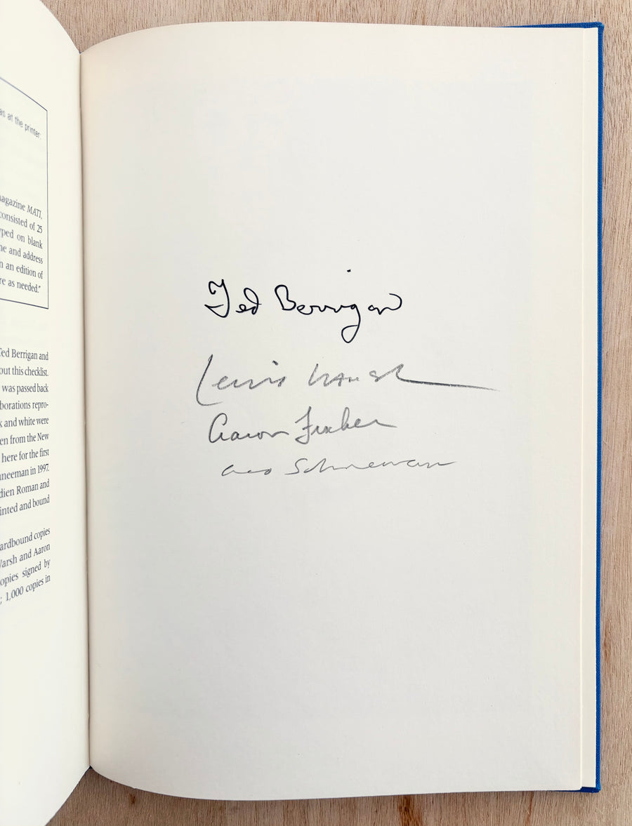 TED BERRIGAN: AN ANNOTATED CHECKLIST, compiled by Aaron Fischer with an introduction by Lewis Warsh (SIGNED by Berrigan, Warsh, et al.)