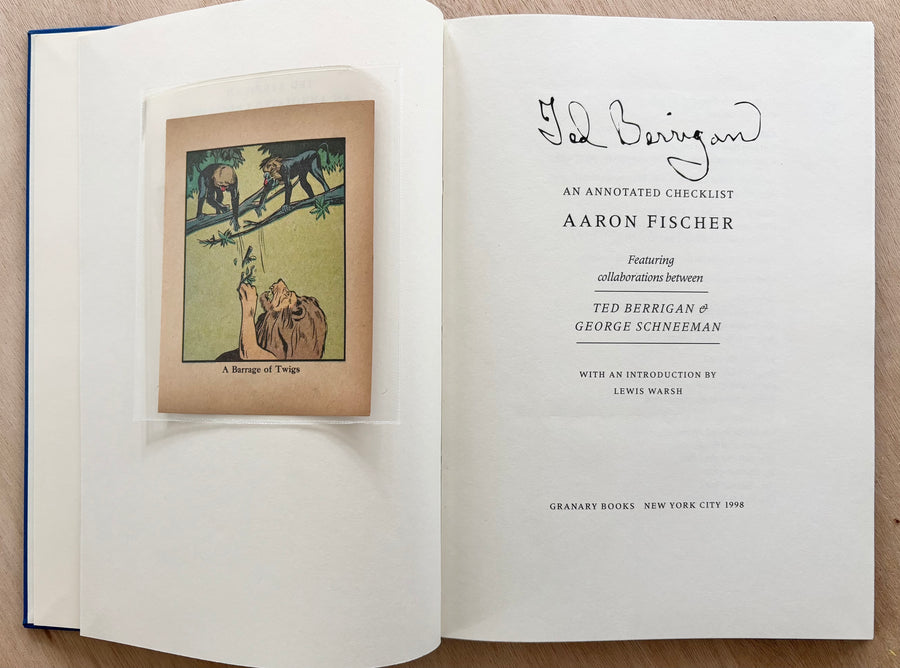 TED BERRIGAN: AN ANNOTATED CHECKLIST, compiled by Aaron Fischer with an introduction by Lewis Warsh (SIGNED by Berrigan, Warsh, et al.)
