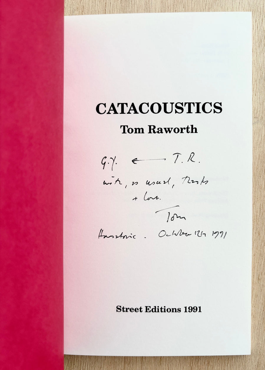 CATACOUSTICS, by Tom Raworth (INSCRIBED association copy)