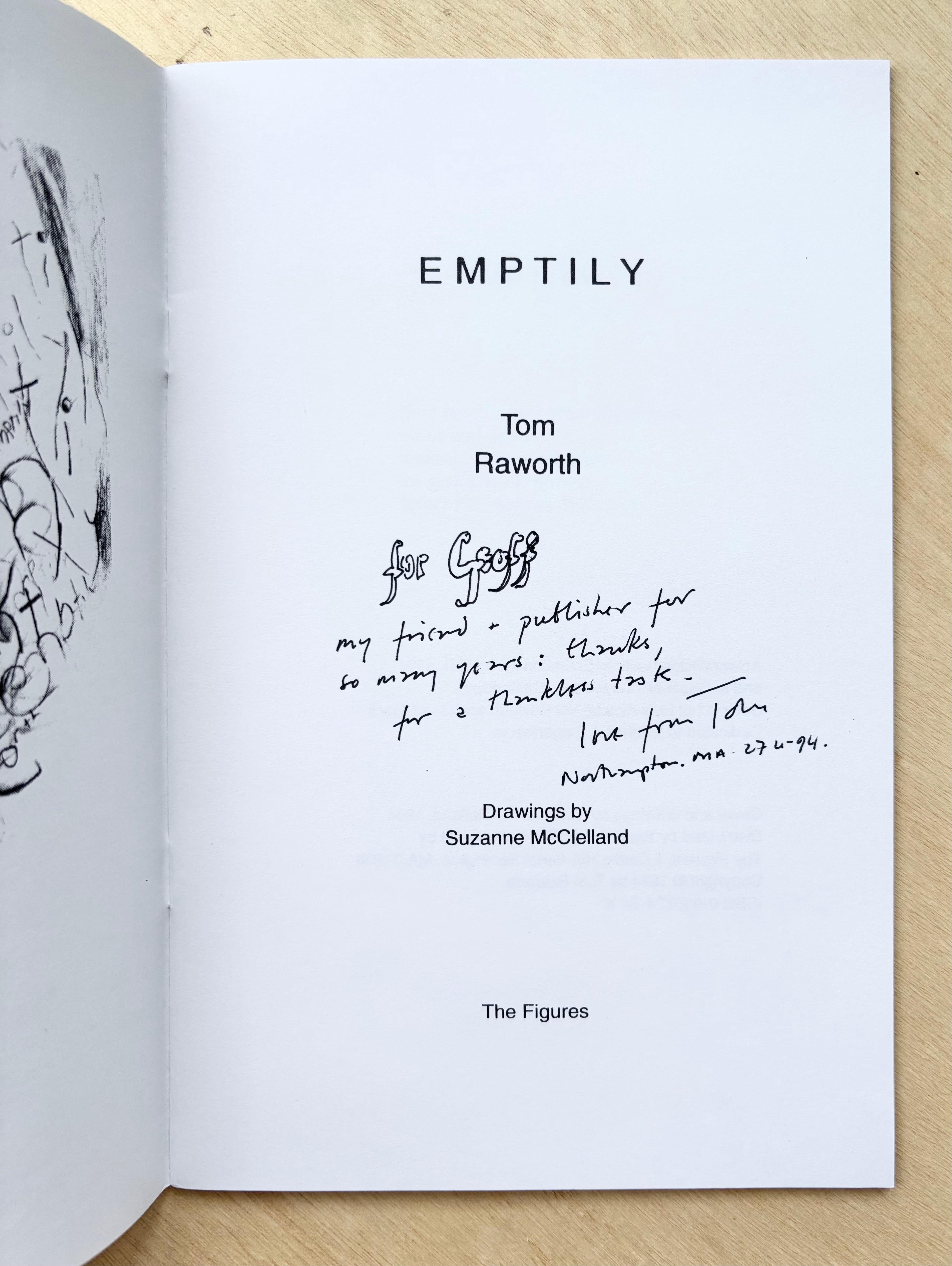 EMPTILY , by Tom Raworth (INSCRIBED association copy) – Familiar Trees