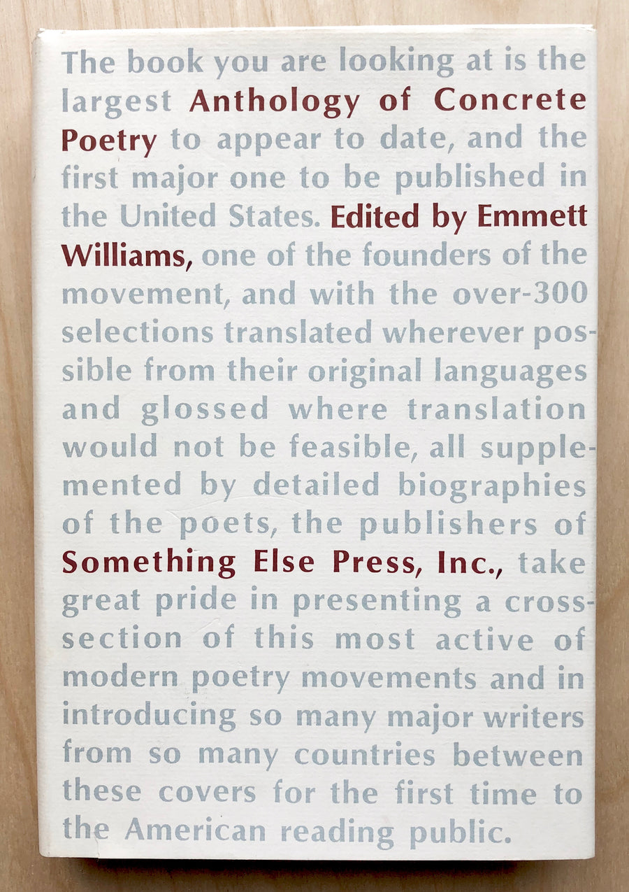ANTHOLOGY OF CONCRETE POETRY edited by Emmett Williams