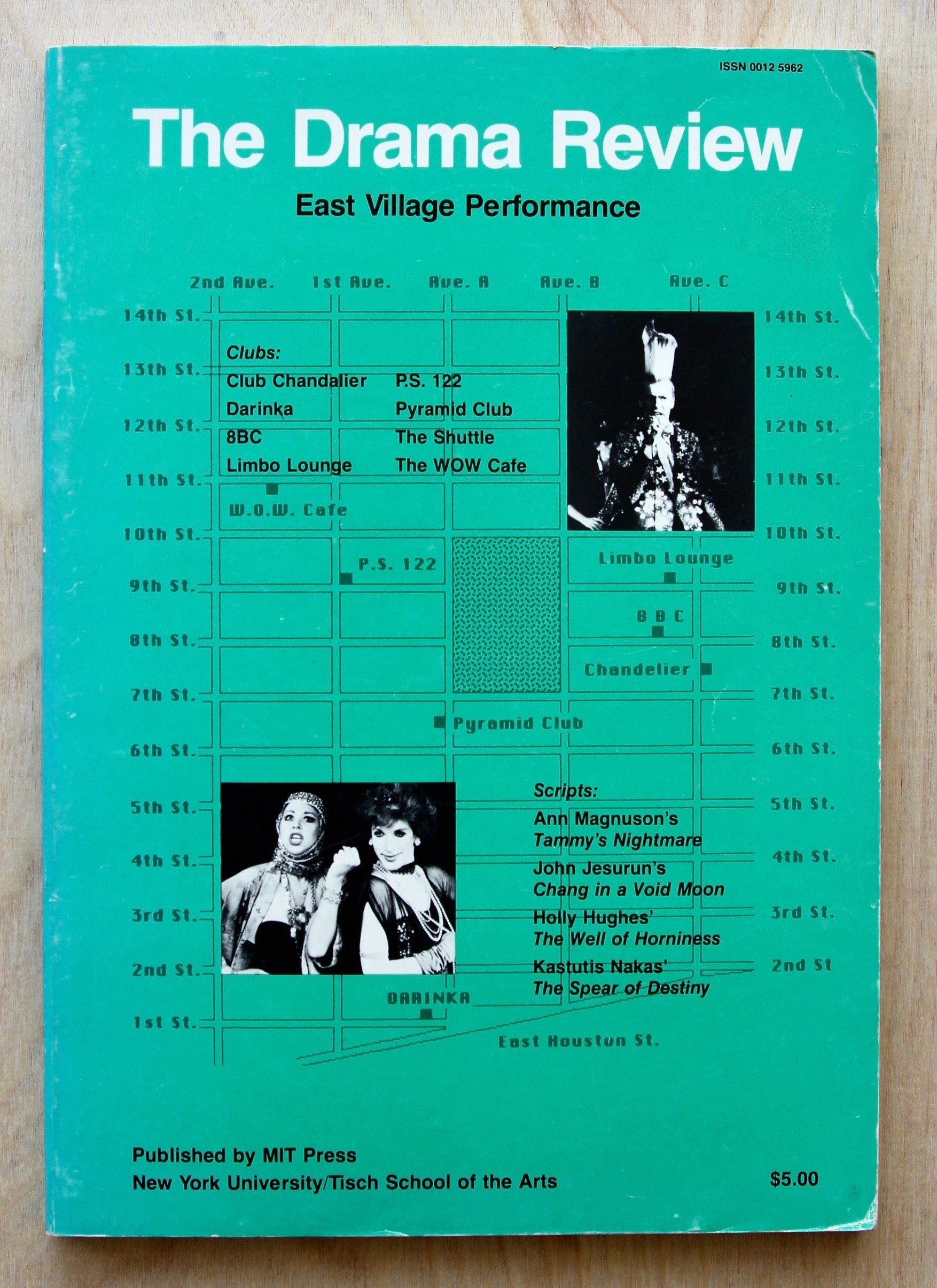 THE DRAMA REVIEW (SPRING 1985 ISSUE) EAST VILLAGE PERFORMANCE ...