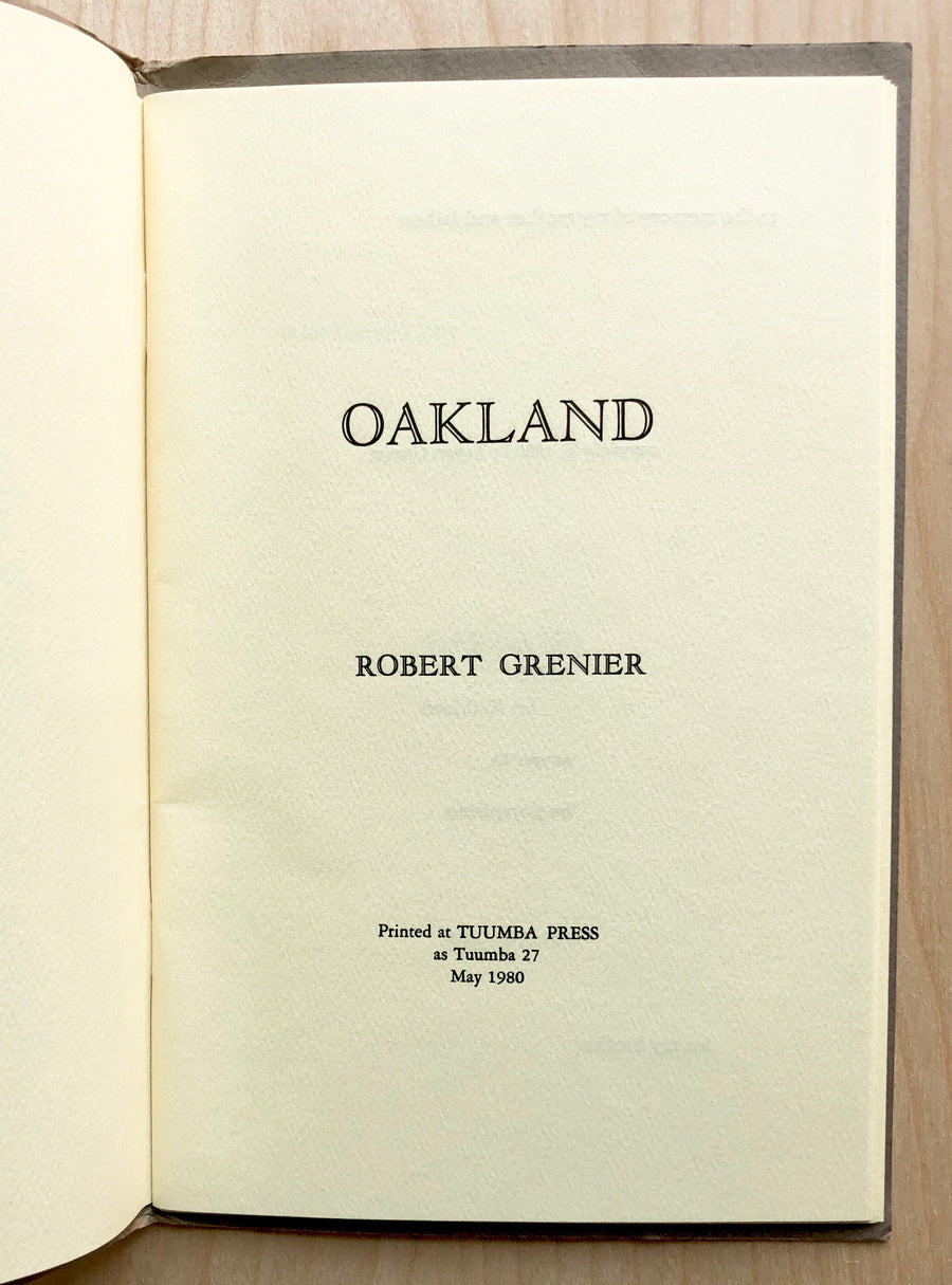 OAKLAND by Robert Grenier