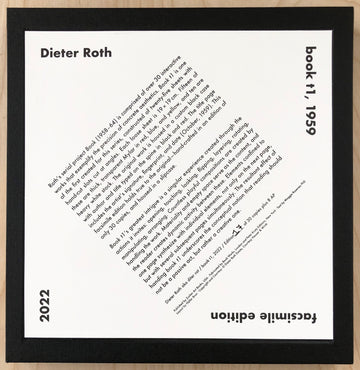 DIETER ROTH: BOOK T1 FACSIMILE (ltd. to 30 copies)